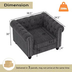 Canapé 3 places en lin Chesterfield 6 places, ensemble canapé et fauteuil, canapé capitonné pour salon - Morden Fort