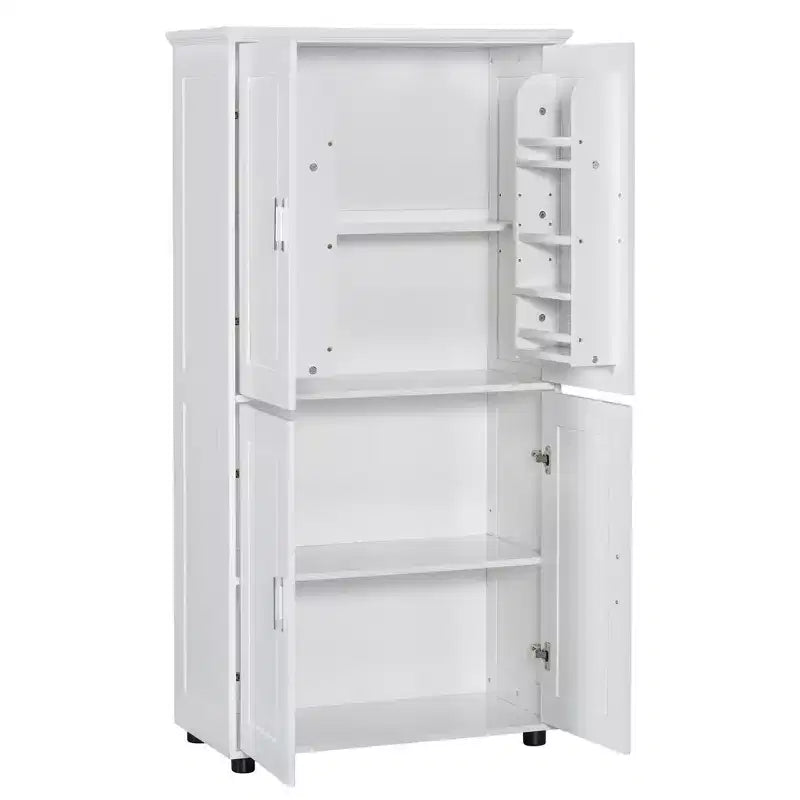 Meubles hauts de salle de bain, Meuble bas de salle de bain avec 4 portes, Étagères réglables, Meuble de cuisine sur pied
