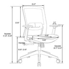 LeisureMod Ingram - Chaise de bureau ergonomique, Chaise de bureau pivotante réglable en hauteur avec support lombaire et fonction d'inclinaison, Chaise d'ordinateur confortable 8 heures pour le bureau