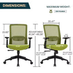 LeisureMod Ingram - Chaise de bureau ergonomique, Chaise de bureau pivotante réglable en hauteur avec support lombaire et fonction d'inclinaison, Chaise d'ordinateur confortable 8 heures pour le bureau