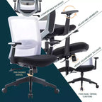 LeisureMod Ingram - Chaise de bureau ergonomique, Chaise de bureau pivotante réglable en hauteur avec support lombaire et fonction d'inclinaison, Chaise d'ordinateur confortable 8 heures pour le bureau
