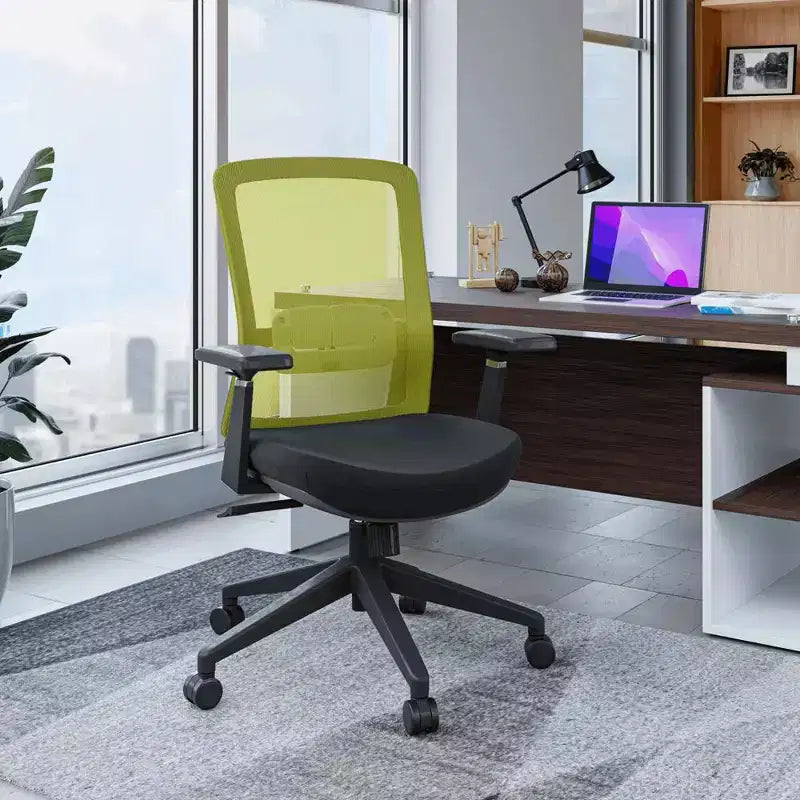 LeisureMod Ingram - Chaise de bureau ergonomique, Chaise de bureau pivotante réglable en hauteur avec support lombaire et fonction d'inclinaison, Chaise d'ordinateur confortable 8 heures pour le bureau