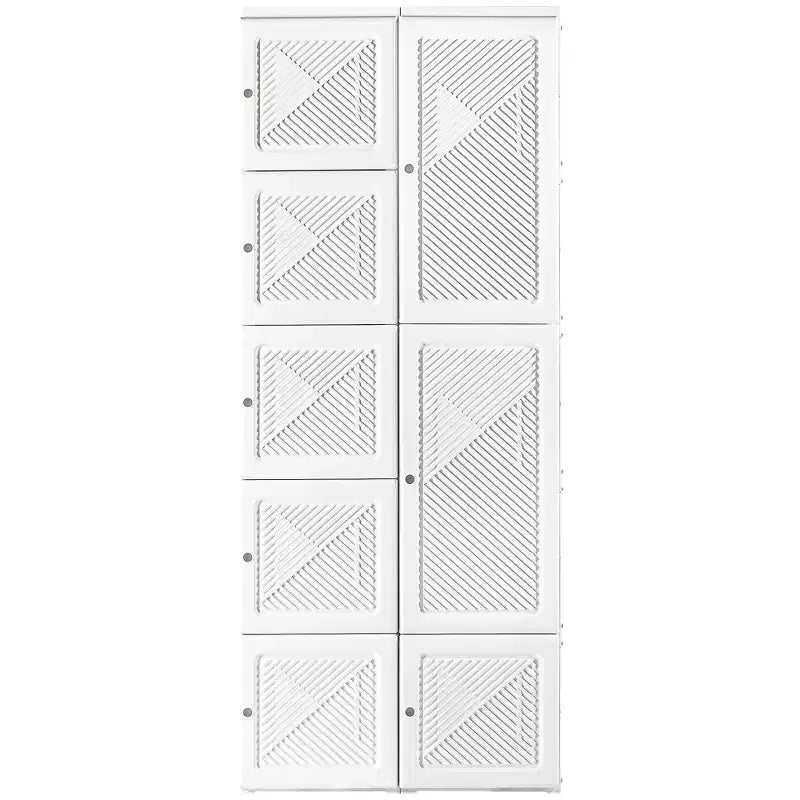 Armoire de rangement portable HOMCOM, penderie de chambre, organisateur de vêtements pliable avec rangement en cubes, tringles à vêtements et portes magnétiques, blanc