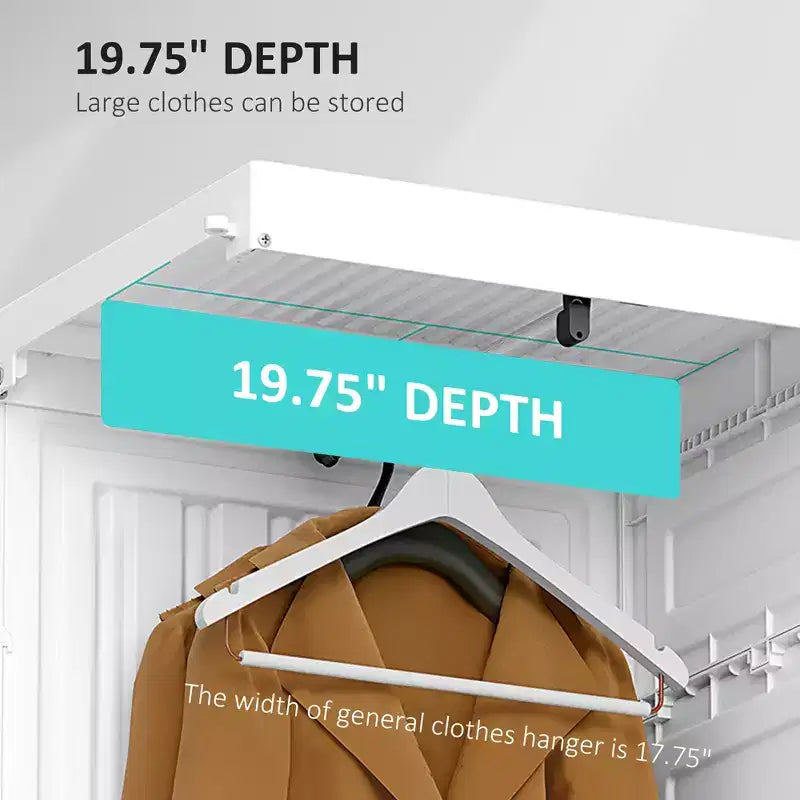 Armoire de rangement portable HOMCOM, penderie de chambre, organisateur de vêtements pliable avec rangement en cubes, tringles à vêtements et portes magnétiques, blanc
