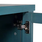 Buffet/Bahut de Rangement en Bois Manufacturé Emma et Oliver pour Cuisine/Salle à Manger avec Étagère Ouverte, 2 Tiroirs et 2 Portes en Verre Trempé