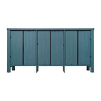 Buffet/Bahut de Rangement en Bois Manufacturé Emma et Oliver pour Cuisine/Salle à Manger avec Étagère Ouverte, 2 Tiroirs et 2 Portes en Verre Trempé