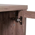 Buffet/Bahut de Rangement en Bois Manufacturé Emma et Oliver pour Cuisine/Salle à Manger avec Étagère Ouverte, 2 Tiroirs et 2 Portes en Verre Trempé