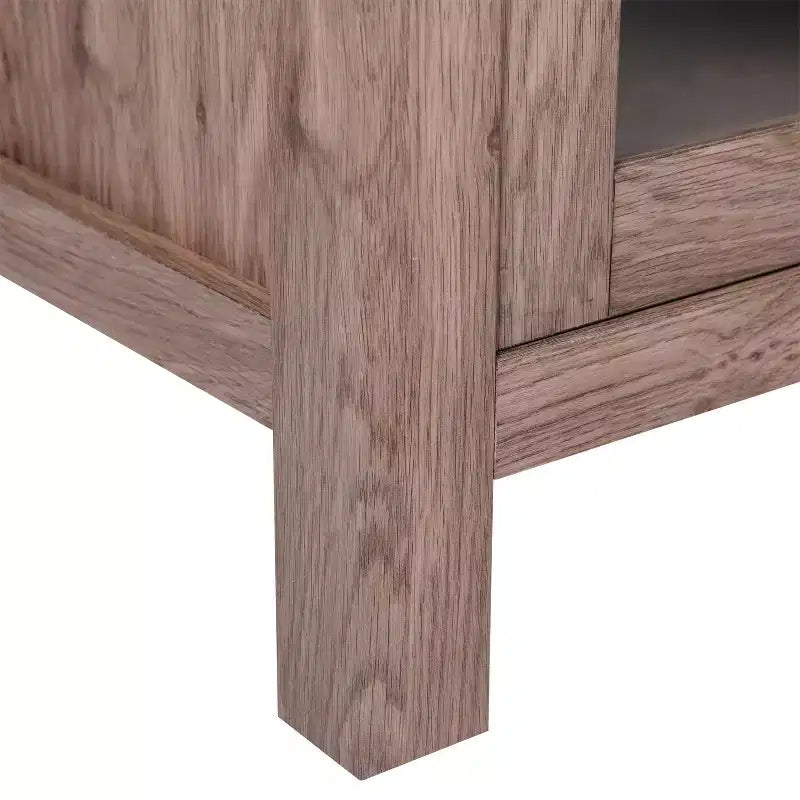 Buffet/Bahut de Rangement en Bois Manufacturé Emma et Oliver pour Cuisine/Salle à Manger avec Étagère Ouverte, 2 Tiroirs et 2 Portes en Verre Trempé