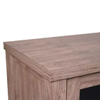 Buffet/Bahut de Rangement en Bois Manufacturé Emma et Oliver pour Cuisine/Salle à Manger avec Étagère Ouverte, 2 Tiroirs et 2 Portes en Verre Trempé