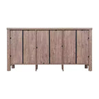 Buffet/Bahut de Rangement en Bois Manufacturé Emma et Oliver pour Cuisine/Salle à Manger avec Étagère Ouverte, 2 Tiroirs et 2 Portes en Verre Trempé