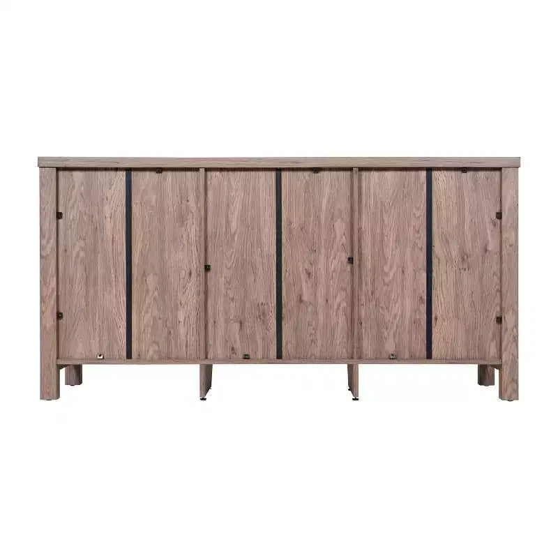 Buffet/Bahut de Rangement en Bois Manufacturé Emma et Oliver pour Cuisine/Salle à Manger avec Étagère Ouverte, 2 Tiroirs et 2 Portes en Verre Trempé
