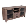 Buffet/Bahut de Rangement en Bois Manufacturé Emma et Oliver pour Cuisine/Salle à Manger avec Étagère Ouverte, 2 Tiroirs et 2 Portes en Verre Trempé