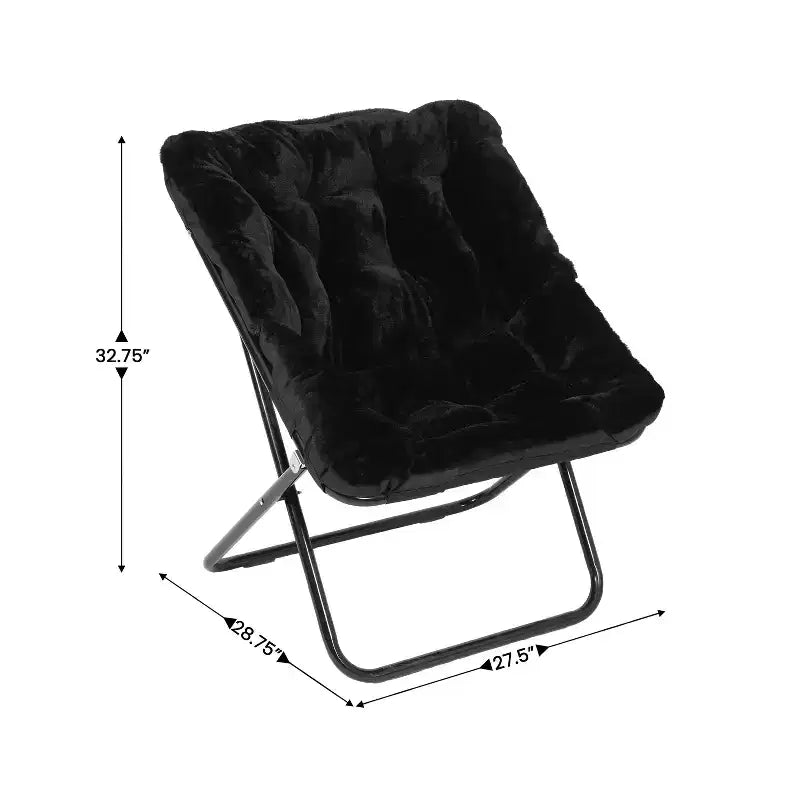Fauteuil lune pliable et ottoman surdimensionnés Emma et Oliver pour dortoir, chambre à coucher