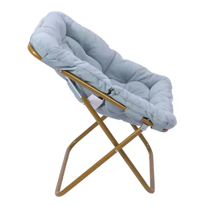 Fauteuil lune pliable et ottoman surdimensionnés Emma et Oliver pour dortoir, chambre à coucher