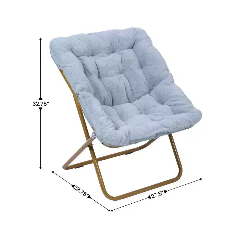 Fauteuil lune pliable et ottoman surdimensionnés Emma et Oliver pour dortoir, chambre à coucher