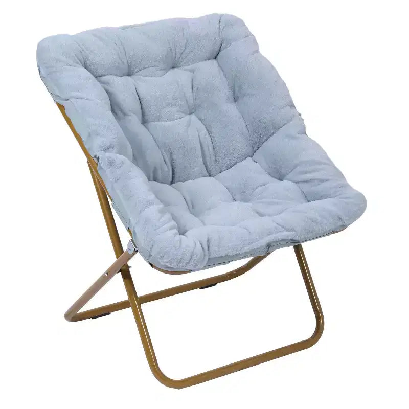 Fauteuil lune pliable et ottoman surdimensionnés Emma et Oliver pour dortoir, chambre à coucher
