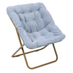 Fauteuil lune pliable et ottoman surdimensionnés Emma et Oliver pour dortoir, chambre à coucher