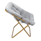Fauteuil lune pliable et ottoman surdimensionnés Emma et Oliver pour dortoir, chambre à coucher