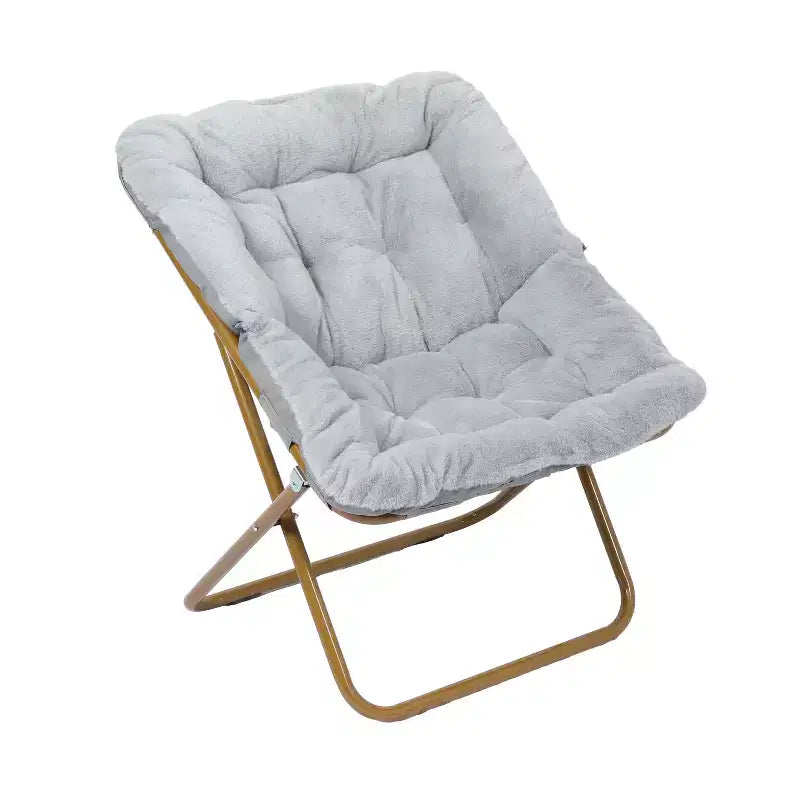 Fauteuil lune pliable et ottoman surdimensionnés Emma et Oliver pour dortoir, chambre à coucher
