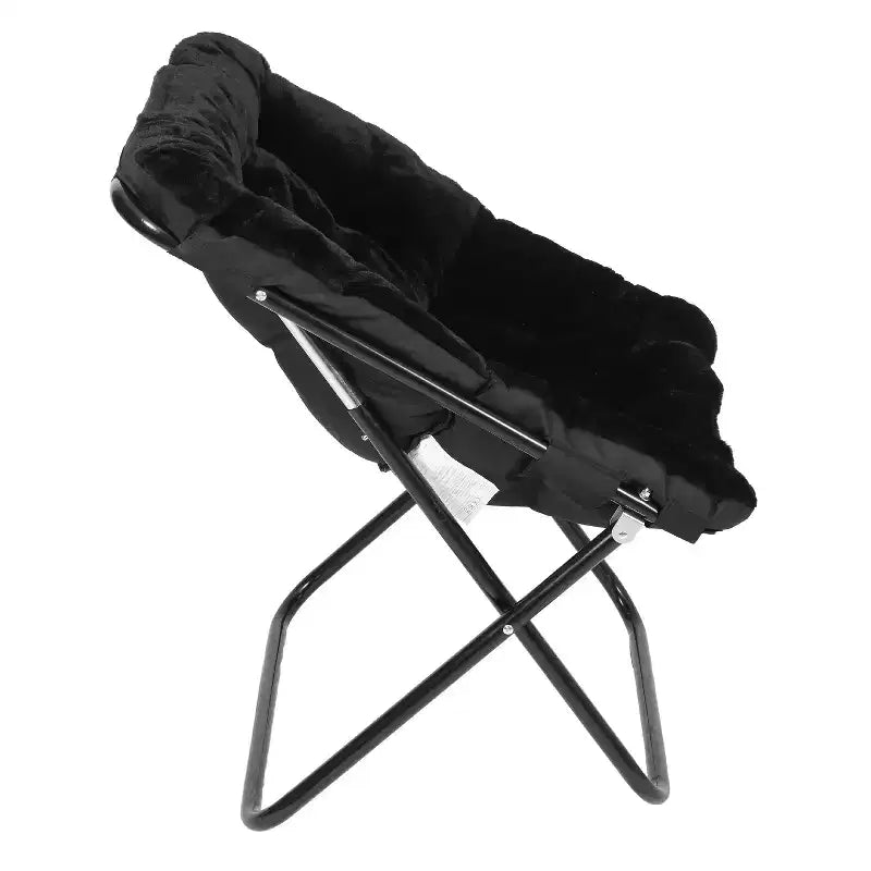 Fauteuil lune pliable et ottoman surdimensionnés Emma et Oliver pour dortoir, chambre à coucher