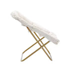 Fauteuil lune pliable et ottoman surdimensionnés Emma et Oliver pour dortoir, chambre à coucher
