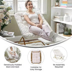 Fauteuil lune pliable et ottoman surdimensionnés Emma et Oliver pour dortoir, chambre à coucher