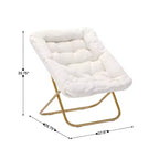 Fauteuil lune pliable et ottoman surdimensionnés Emma et Oliver pour dortoir, chambre à coucher