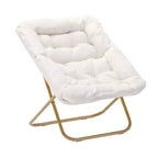 Fauteuil lune pliable et ottoman surdimensionnés Emma et Oliver pour dortoir, chambre à coucher