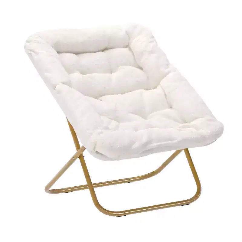 Fauteuil lune pliable et ottoman surdimensionnés Emma et Oliver pour dortoir, chambre à coucher