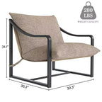 Fauteuil d'appoint moderne WhizMax, fauteuil de salon confortable en tissu avec cadre métallique robuste, fauteuil de lecture pour salon et chambre à coucher.