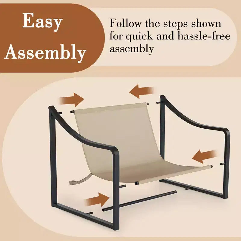 Fauteuil d'appoint moderne WhizMax, fauteuil de salon confortable en tissu avec cadre métallique robuste, fauteuil de lecture pour salon et chambre à coucher.