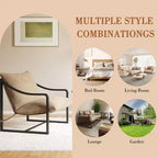 Fauteuil d'appoint moderne WhizMax, fauteuil de salon confortable en tissu avec cadre métallique robuste, fauteuil de lecture pour salon et chambre à coucher.