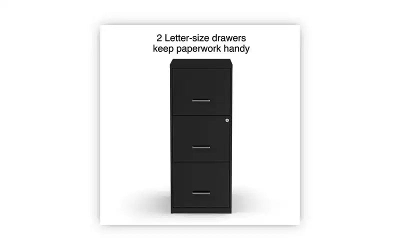Classeur vertical Alera Soho, 3 tiroirs : Classeur/Classeur/Classeur, format Lettre, noir, 14 x 18 x 34,9