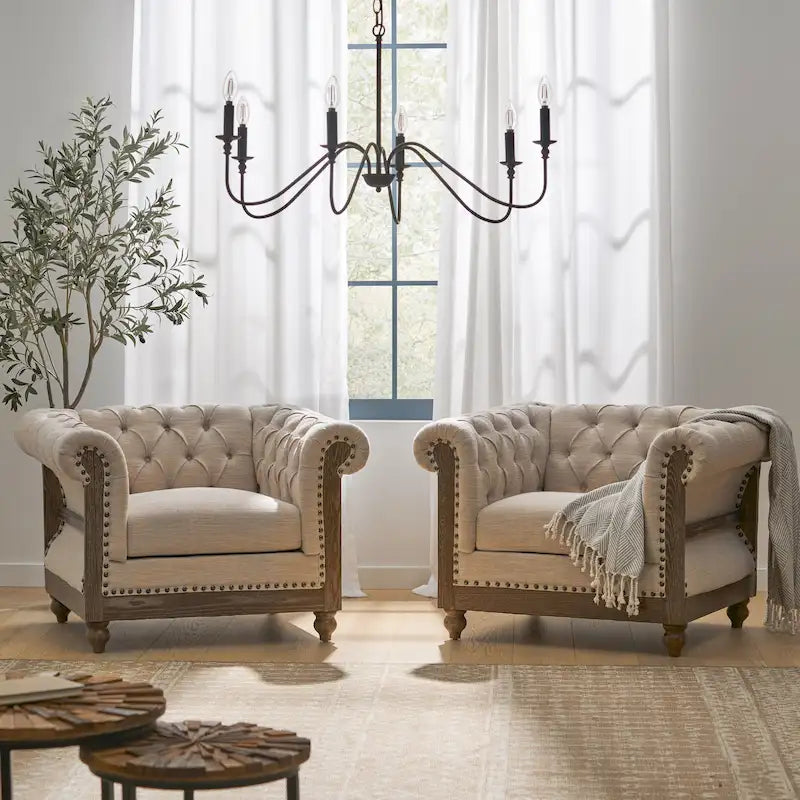 Fauteuils en tissu Voll (ensemble de 2) par Christopher Knight Home