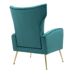 Lot de 2 fauteuils d'appoint en velours avec pieds en métal pour salon