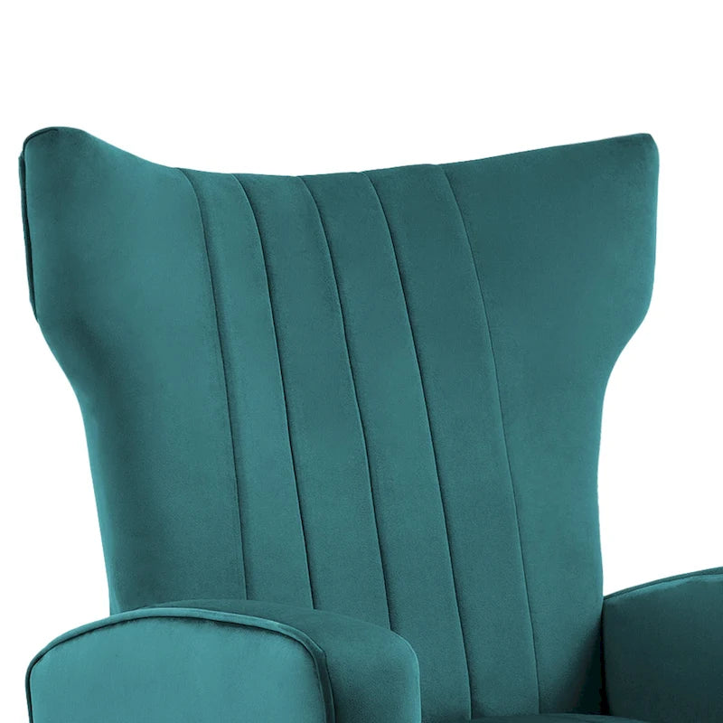 Lot de 2 fauteuils d'appoint en velours avec pieds en métal pour salon