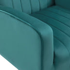 Lot de 2 fauteuils d'appoint en velours avec pieds en métal pour salon