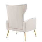 Lot de 2 fauteuils d'appoint en velours avec pieds en métal pour salon