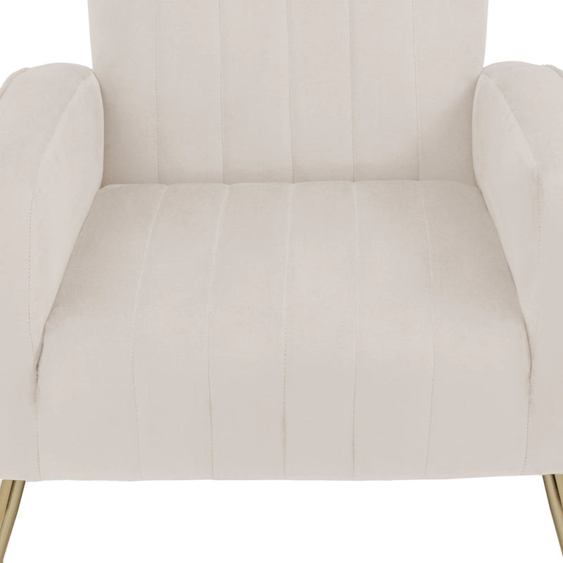 Lot de 2 fauteuils d'appoint en velours avec pieds en métal pour salon
