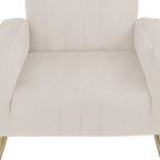 Lot de 2 fauteuils d'appoint en velours avec pieds en métal pour salon