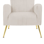 Lot de 2 fauteuils d'appoint en velours avec pieds en métal pour salon