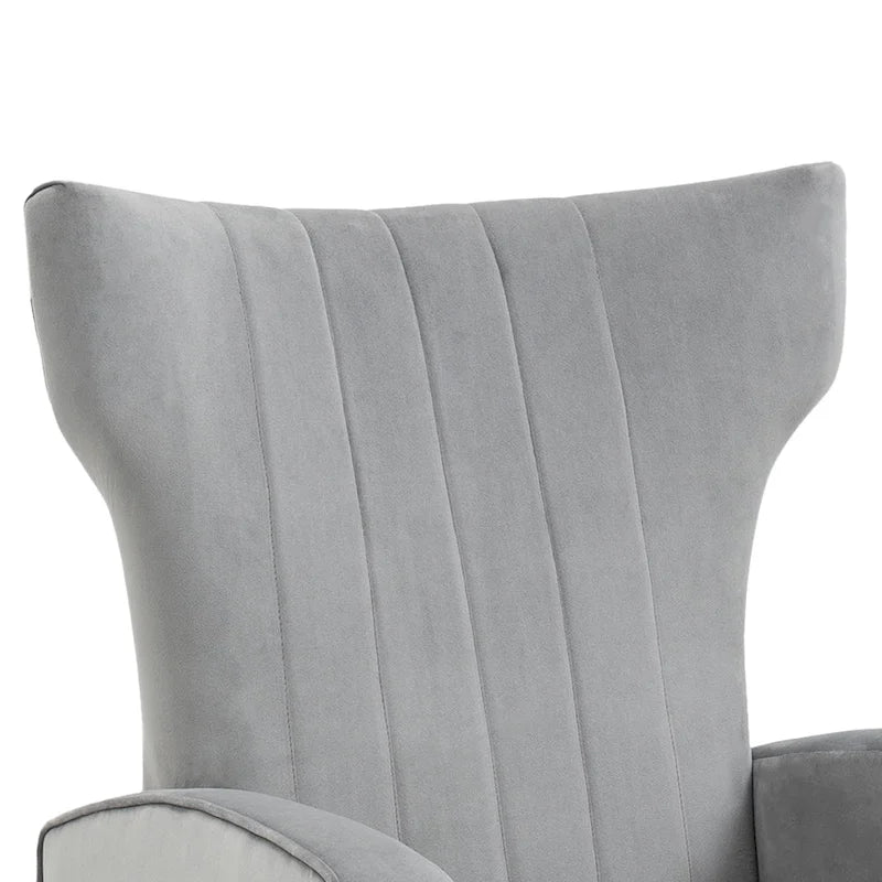 Lot de 2 fauteuils d'appoint en velours avec pieds en métal pour salon