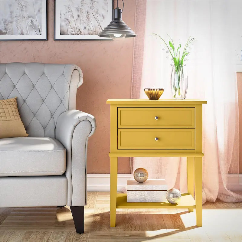 Table d'appoint avec 2 tiroirs Avenue Greene Bantum