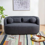 KINWELL Causeuse 2 places en tissu bouclé avec oreillers