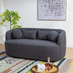 KINWELL Causeuse 2 places en tissu bouclé avec oreillers