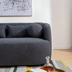 KINWELL Causeuse 2 places en tissu bouclé avec oreillers