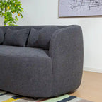 KINWELL Causeuse 2 places en tissu bouclé avec oreillers