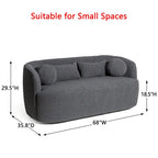 KINWELL Causeuse 2 places en tissu bouclé avec oreillers