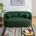 KINWELL Causeuse 2 places en tissu bouclé avec oreillers