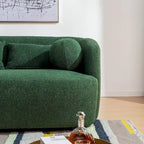 KINWELL Causeuse 2 places en tissu bouclé avec oreillers